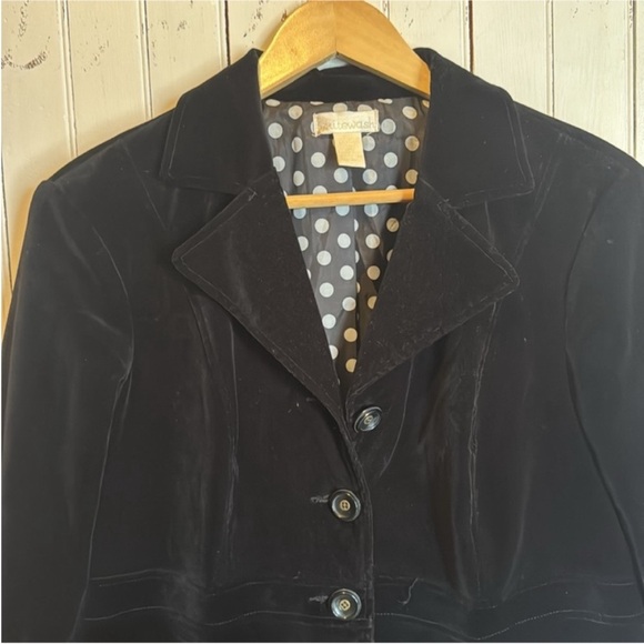 Whitewash Blazer Black Velvet Size L - Picture 5 of 7